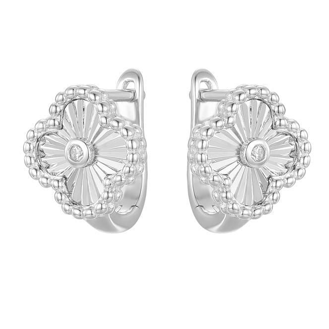 925 Sterling Silver Cubic Zirconia Flower Hoop Earrings – Imperial Time