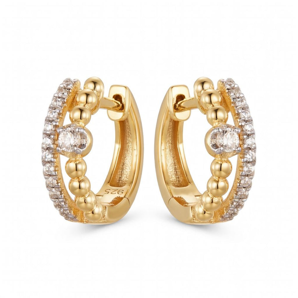 925 Sterling Silver Gold Plated Cubic Zirconia Twisted Hoops – Imperial Time