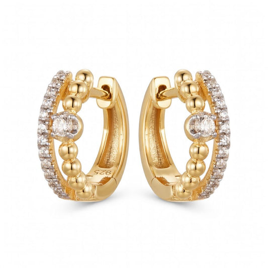 925 Sterling Silver Gold Plated Cubic Zirconia Twisted Hoops – Imperial Time