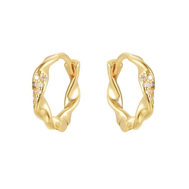 925 Sterling Silver Gold Plated Cubic Zirconia Twist Hoops – Imperial Time