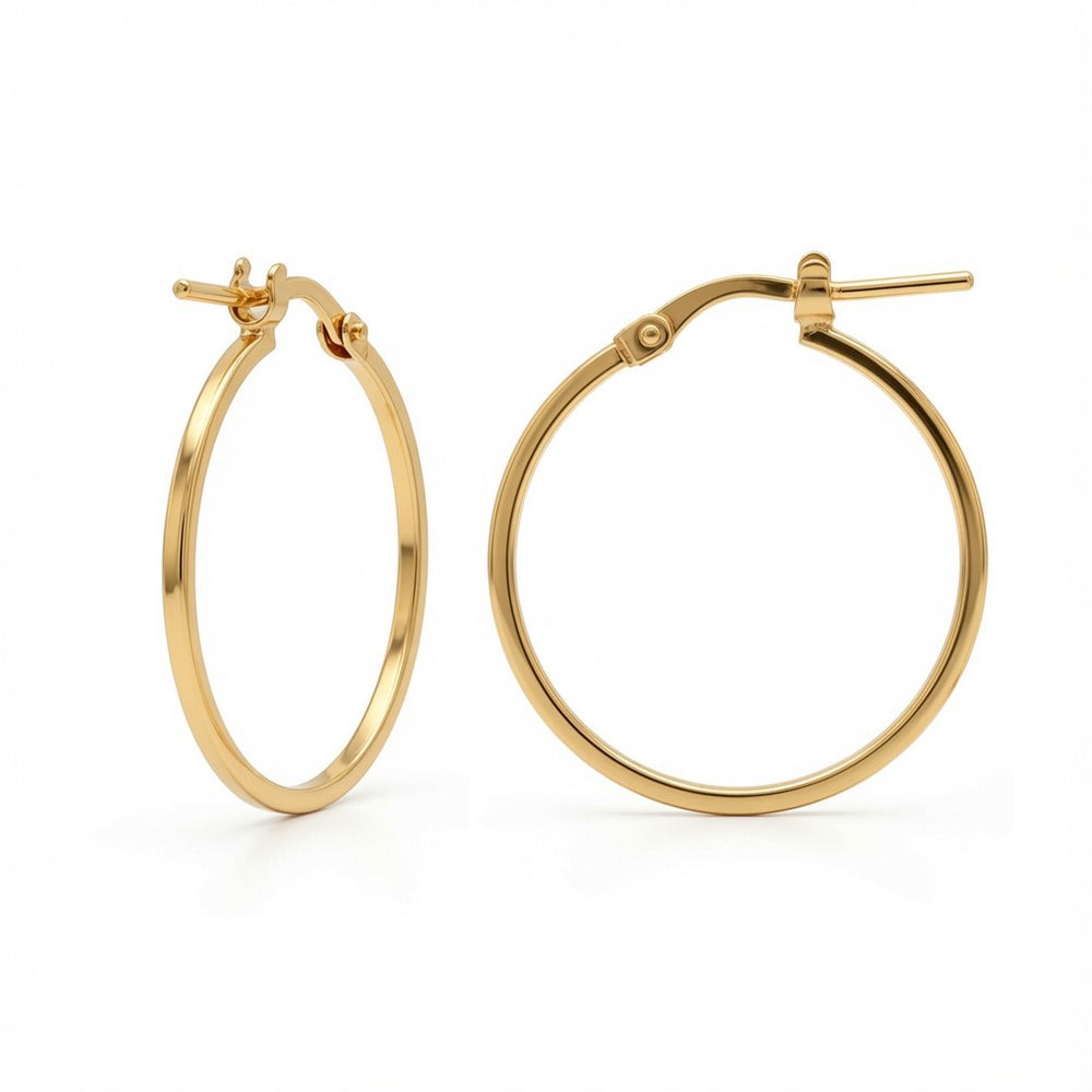 925 Silver Square Tube 17mm Hoops – product view