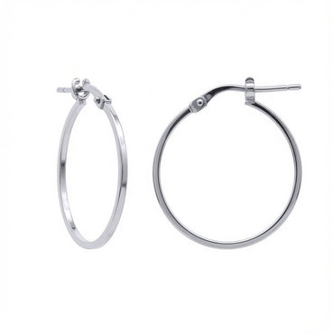 925 Silver Square Tube 17mm Hoops – side view