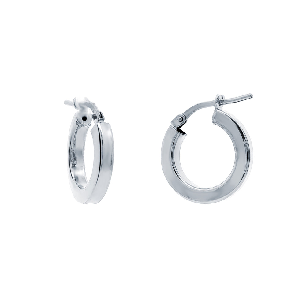 925 Silver Square Tube 15mm Hoops – product view