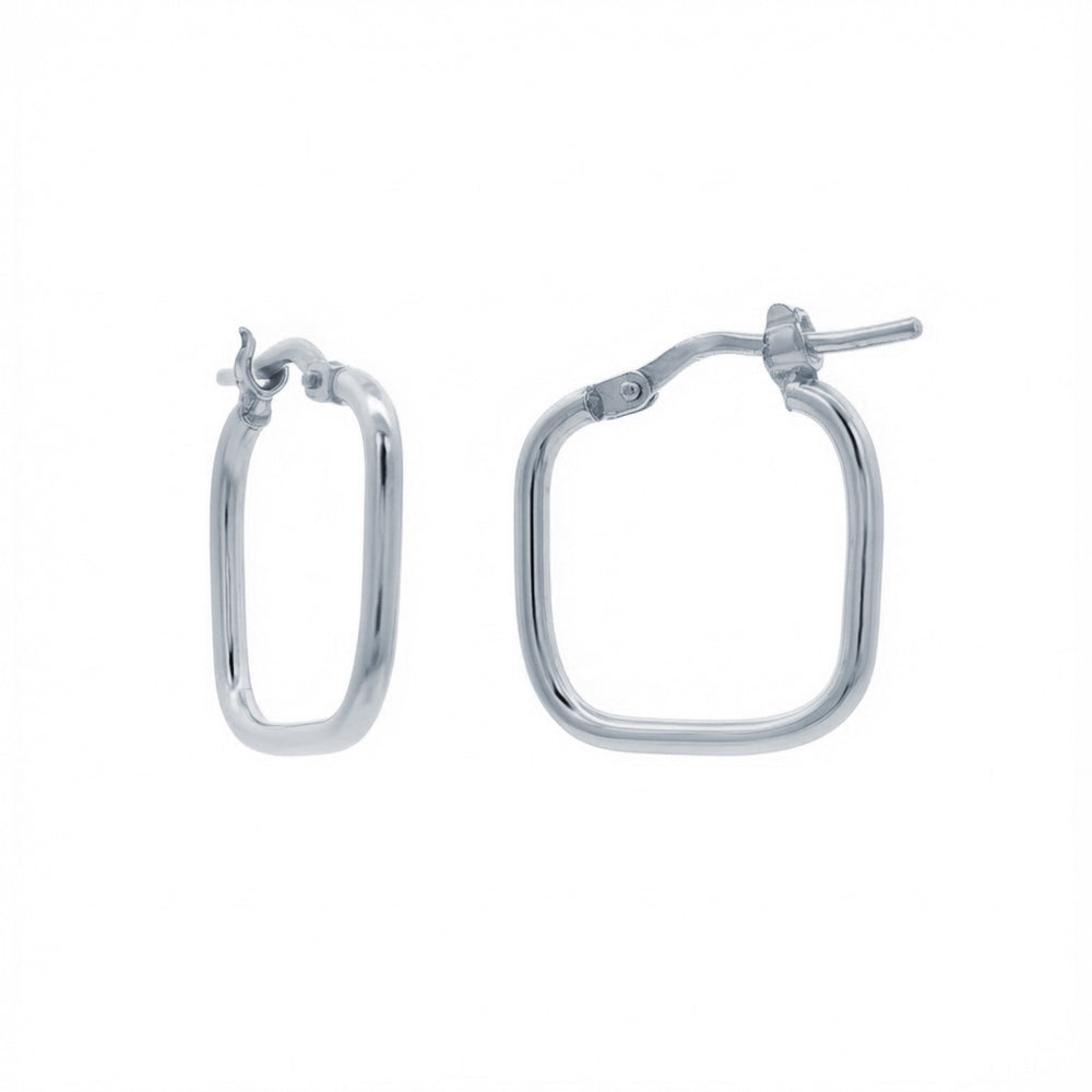 925 Silver Square Shape 18mm Hoops – product view