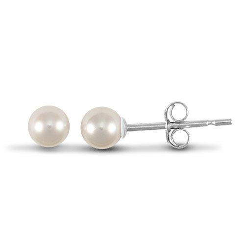 925 Sterling Silver cultured pearl 4mm stud earrings. – Imperial Time