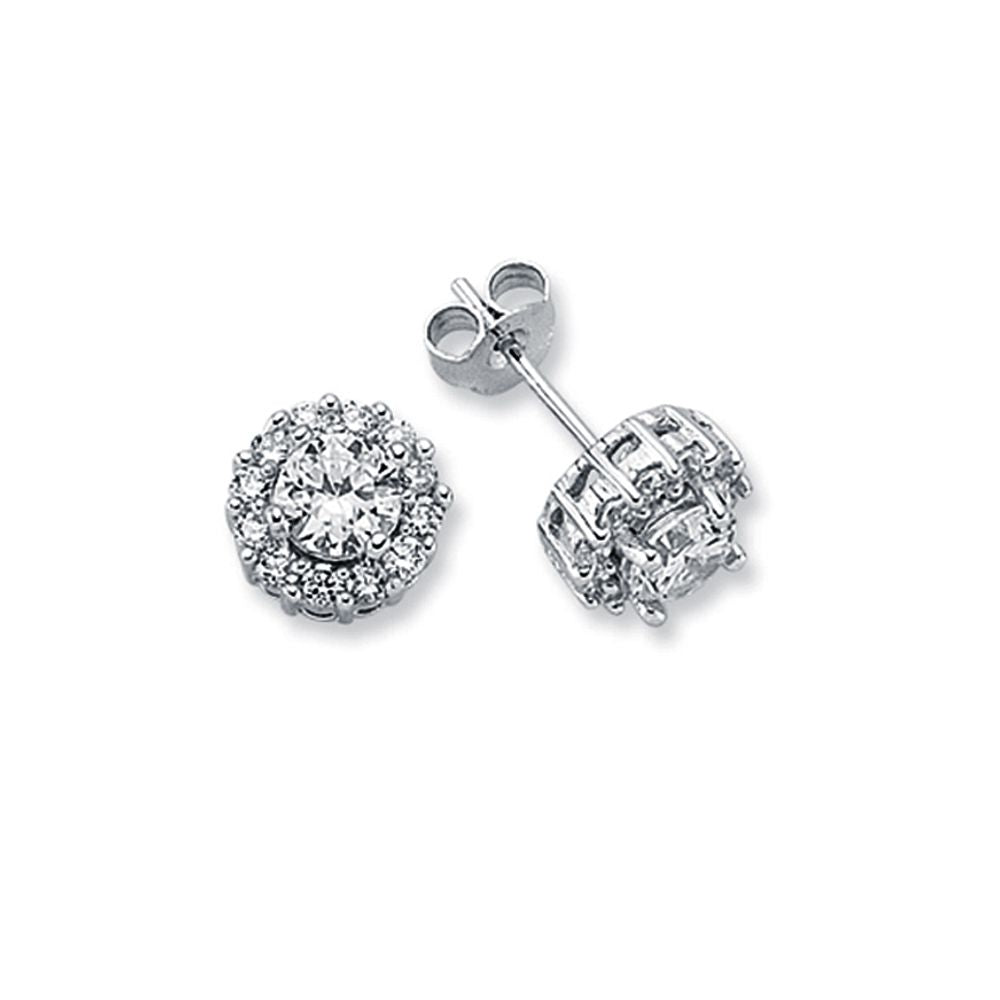 925 Silver Cubic Zirconia Set Round Cluster Stud earrings – Imperial Time