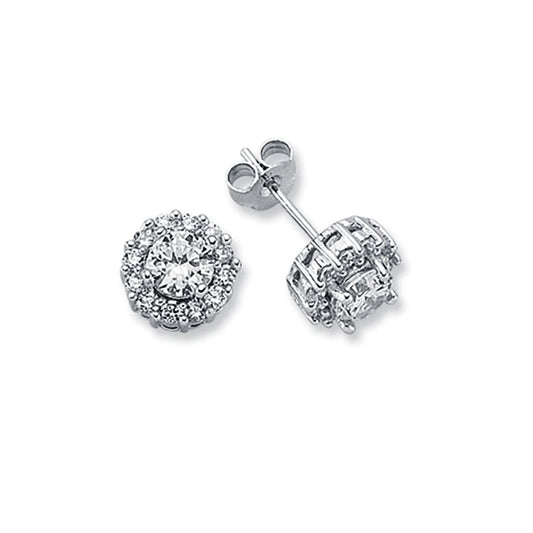 925 Silver Cubic Zirconia Set Round Cluster Stud earrings – Imperial Time