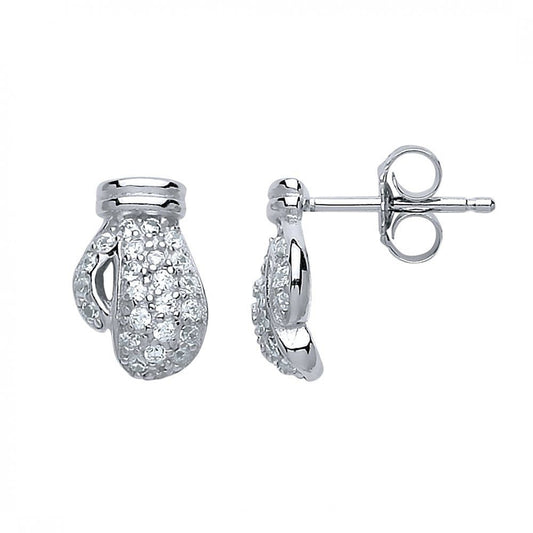 925 Silver Cubic Zirconia Set Boxing Glove Stud Earrings – Imperial Time