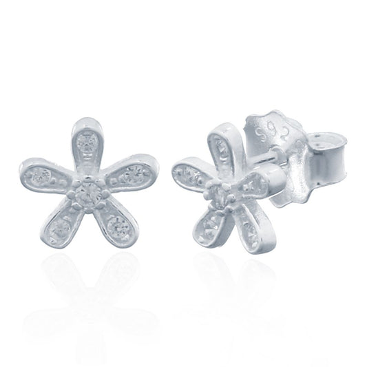 925 Silver Stud Earrings - Cubic Zirconia Set (AES151) – product view