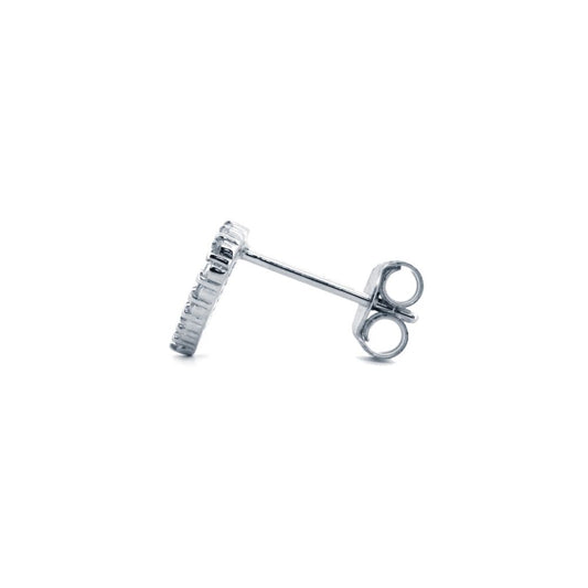 925 Silver Rhodium Plated Cubic Zirconia Set Heart Stud Earrings (AES170) – product view