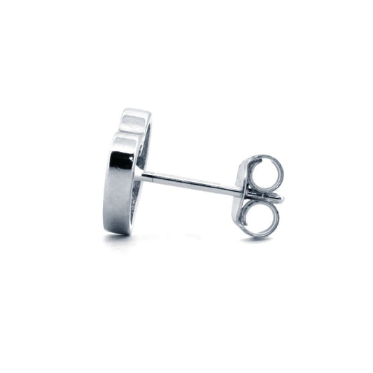 925 Silver Rhodium Plated Cubic Zirconia Set Heart Stud Earrings (AES172) – product view