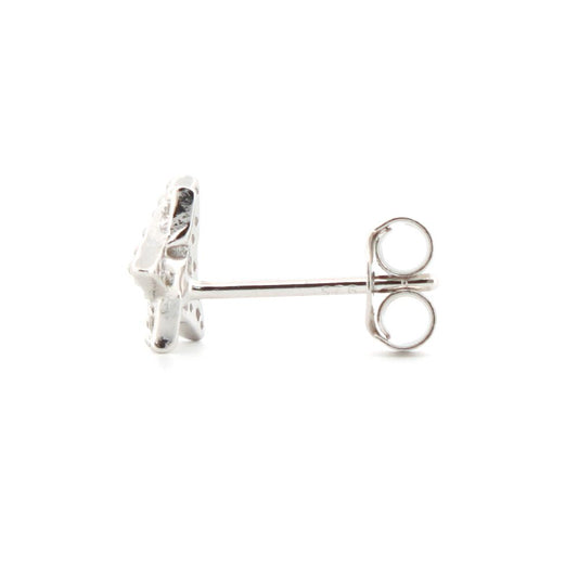925 Silver Rhodium Plated Cubic Zirconia Set Star of David Stud Earrings (AES175) – product view