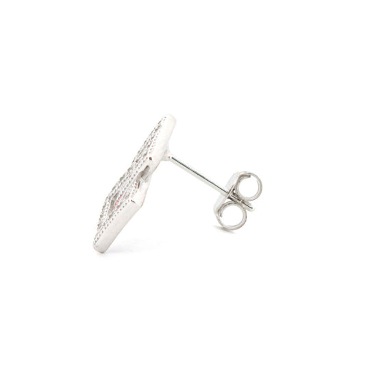 925 Silver Rhodium Plated Cubic Zirconia Set Stud Earrings (AES176) – product view