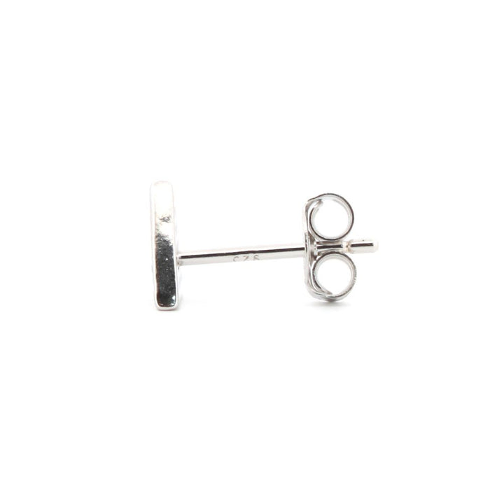 925 Silver Rhodium Plated Cubic Zirconia Set Triangle Stud Earrings (AES177) – product view