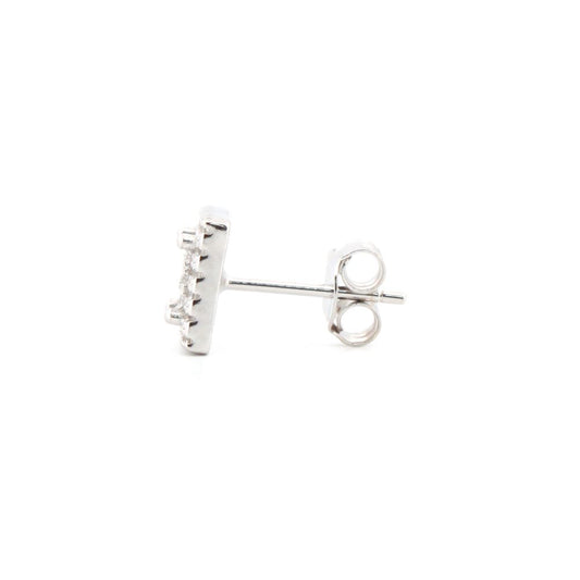 925 Silver Rhodium Plated Cubic Zirconia Set Stud Earrings (AES178) – product view