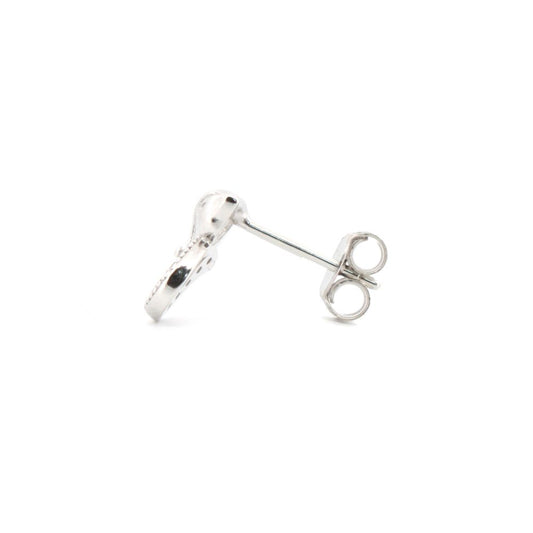 925 Silver Rhodium Plated Cubic Zirconia Set Cat Stud Earrings (AES185) – product view