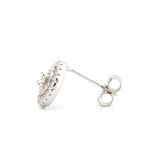 925 Silver Rhodium Plated Cubic Zirconia Set Stud Earrings (AES187) – product view