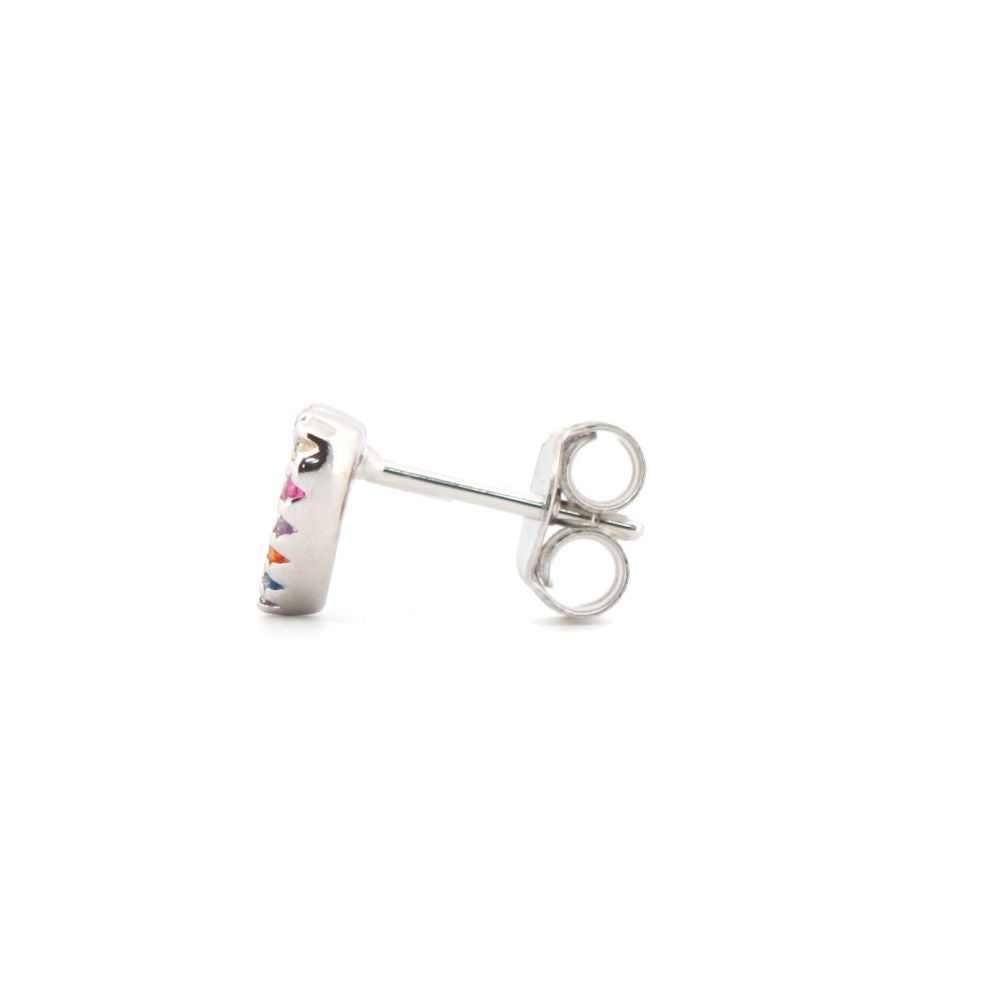 925 Silver Rhodium Plated Cubic Zirconia Set Stud Earrings (AES188) – product view