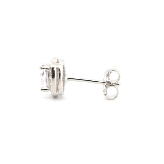 925 Silver Rhodium Plated Cubic Zirconia Set Stud Earrings (AES189) – product view