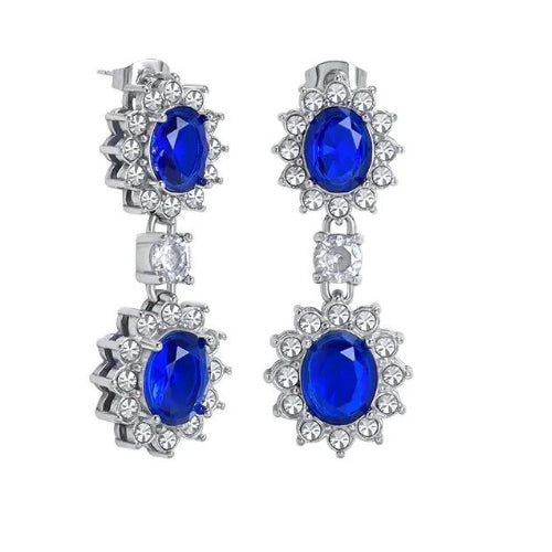 925 Silver Rhodium Plated Princess Kate Drop Earrings – Imperial Time