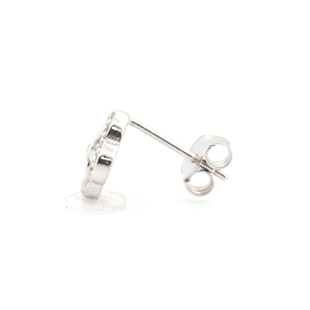 925 Silver Rhodium Plated Cubic Zirconia Set Stud Earrings (AES193) – product view
