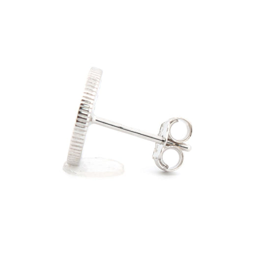 925 Silver Rhodium Plated Cubic Zirconia Set Stud Earrings (AES195) – product view