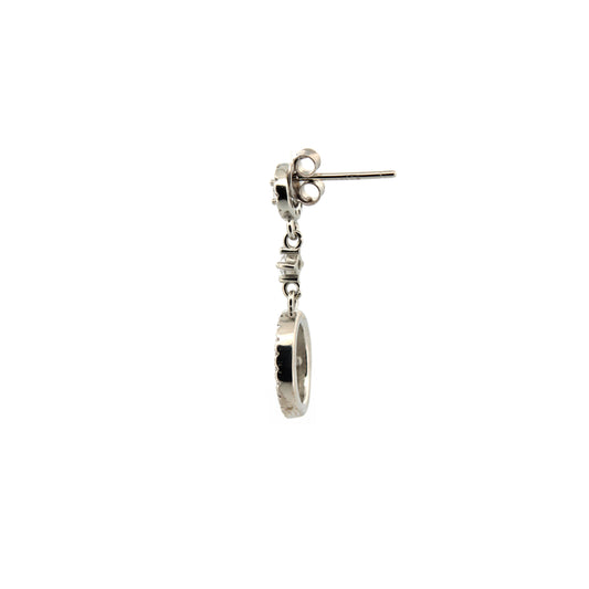 925 Silver Rhodium Plated Cubic Zirconia Set Stud Earrings (AES197) – product view