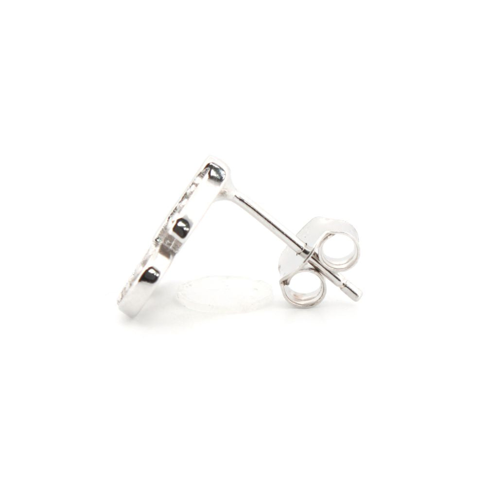 925 Silver Rhodium Plated Cubic Zirconia Set Stud Earrings (AES199) – product view