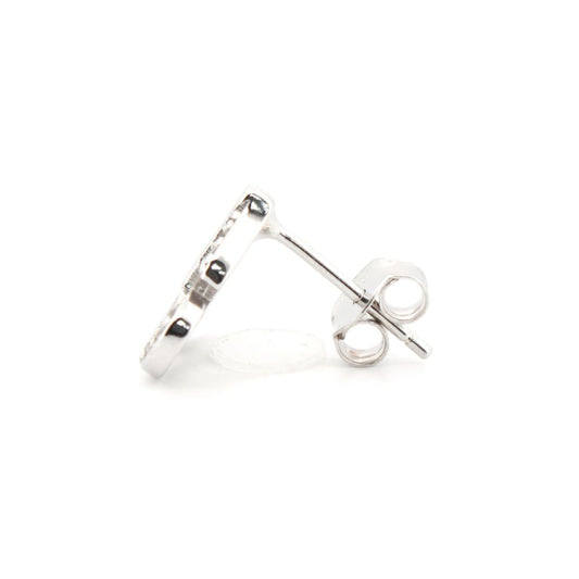 925 Silver Rhodium Plated Cubic Zirconia Set Stud Earrings (AES199) – product view