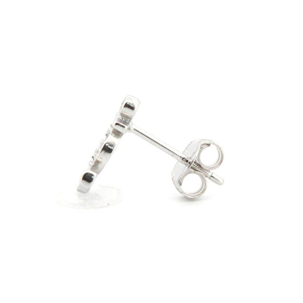 925 Silver Rhodium Plated Cubic Zirconia Set Stud Earrings (AES200) – product view