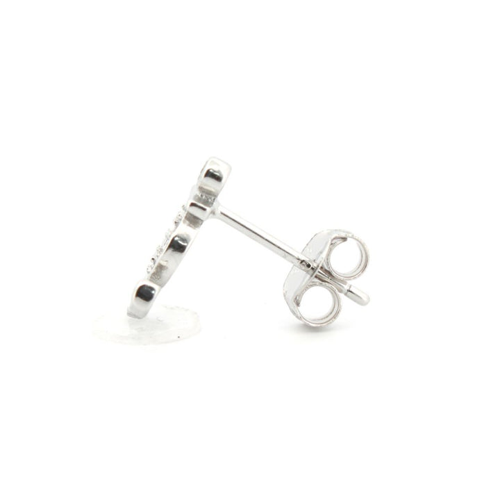 925 Silver Rhodium Plated Cubic Zirconia Set Stud Earrings (AES200) – product view