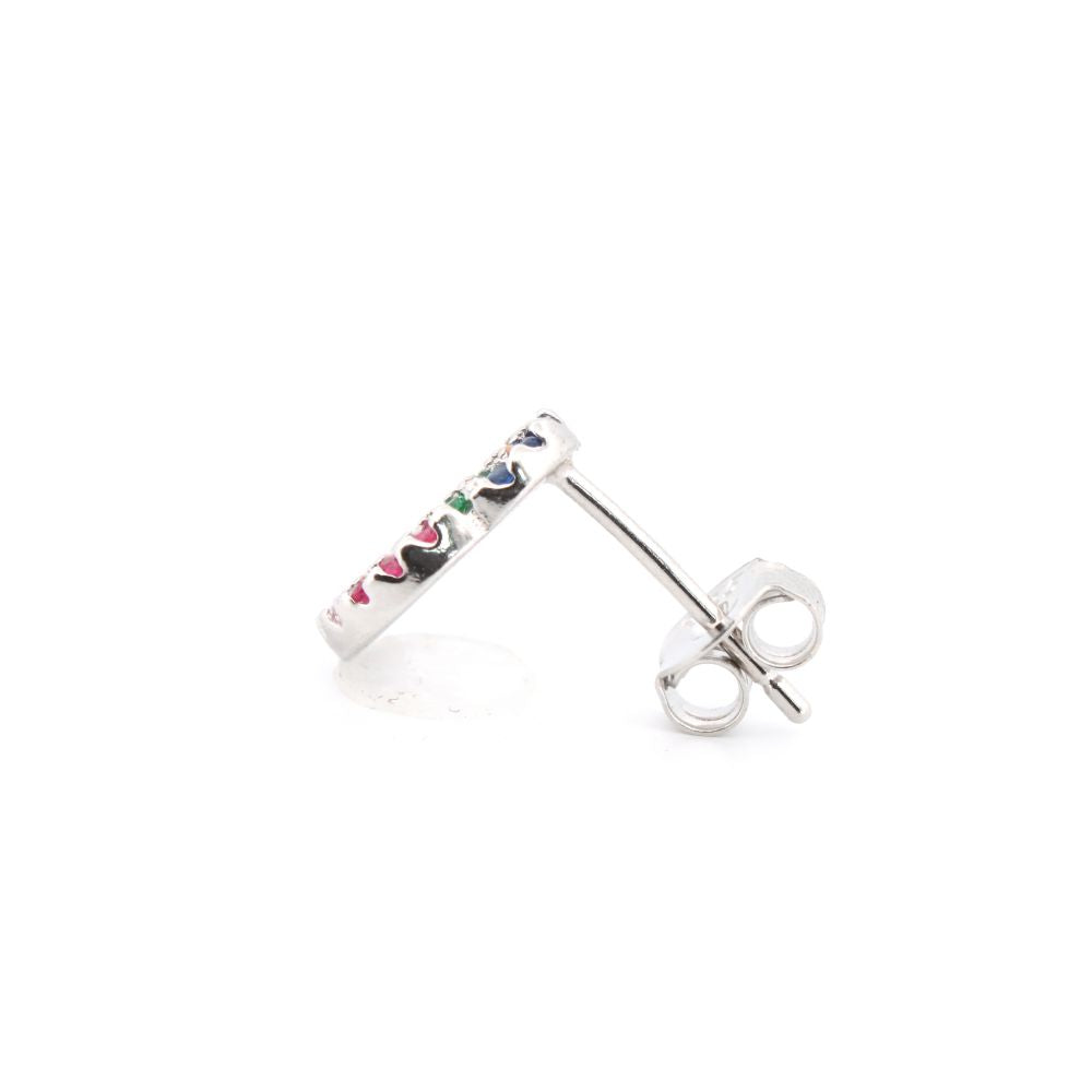 925 Silver Rhodium Plated Cubic Zirconia Set Stud Earrings (AES201) – product view
