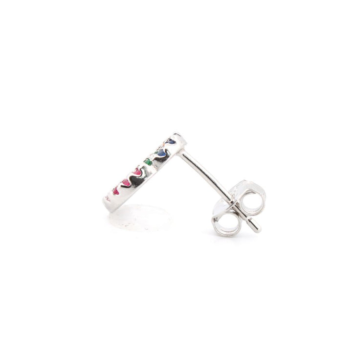925 Silver Rhodium Plated Cubic Zirconia Set Stud Earrings (AES201) – product view