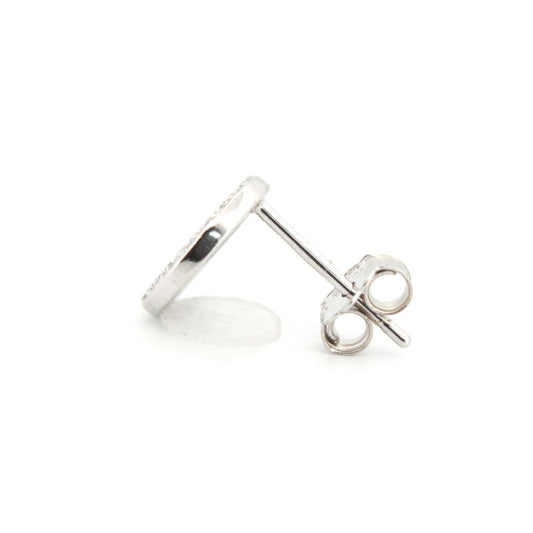925 Silver Rhodium Plated Cubic Zirconia Set Stud Earrings (AES202) – product view
