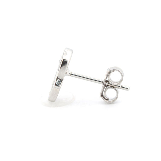 925 Silver Rhodium Plated Cubic Zirconia Set Stud Earrings (AES203) – product view