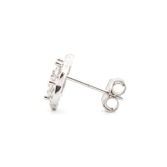 925 Silver Rhodium Plated Cubic Zirconia Set Stud Earrings (AES204) – product view