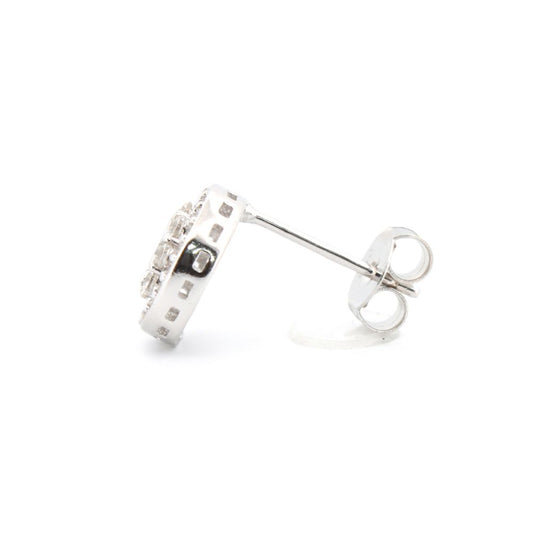 925 Silver Rhodium Plated Cubic Zirconia Set Stud Earrings (AES206) – product view
