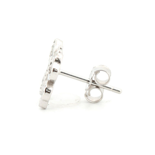 925 Silver Rhodium Plated Cubic Zirconia Set Stud Earrings (AES207) – product view