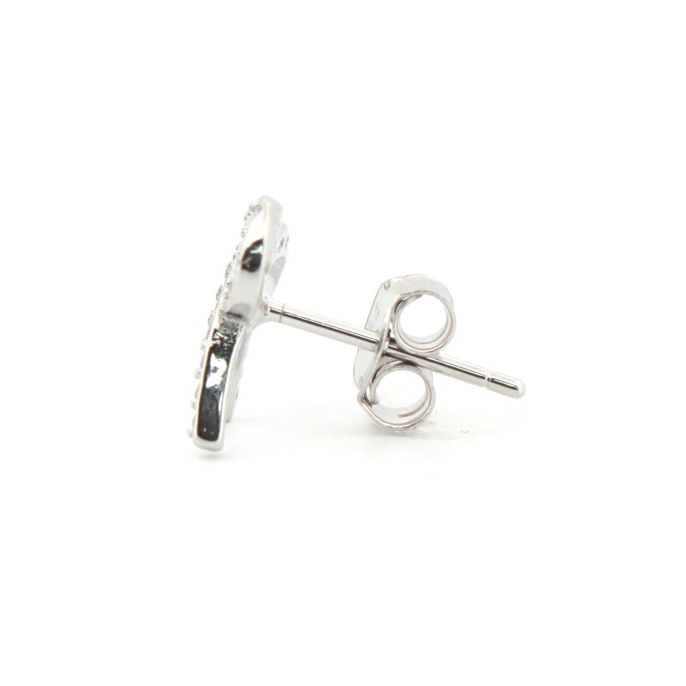 925 Silver Rhodium Plated Cubic Zirconia Set Stud Earrings (AES208) – product view