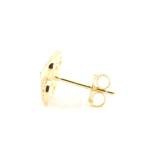 925 Silver 14ct Gold Plated Cubic Zirconia Set Stud Earrings (AES212) – product view