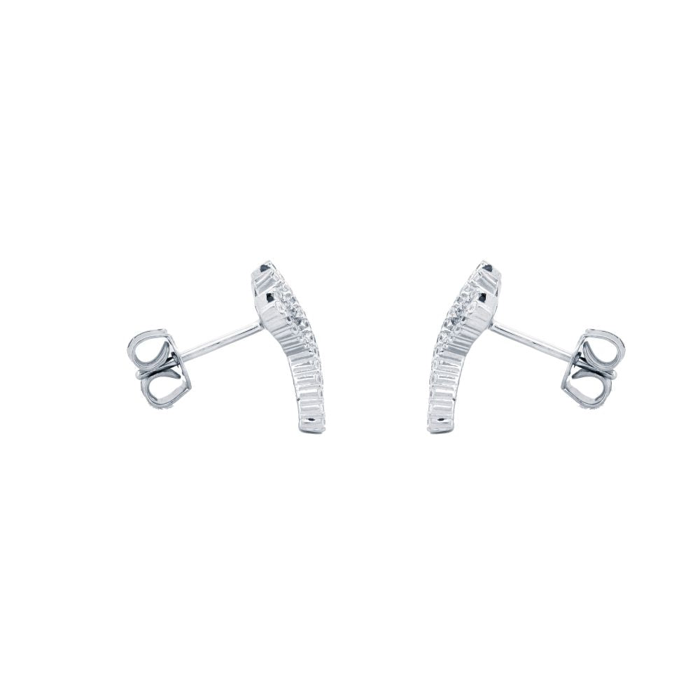 925 Silver Rhodium Plated Multo Col Cubic Zirconia Set Kisses Stud Earrings (AES232) – product view