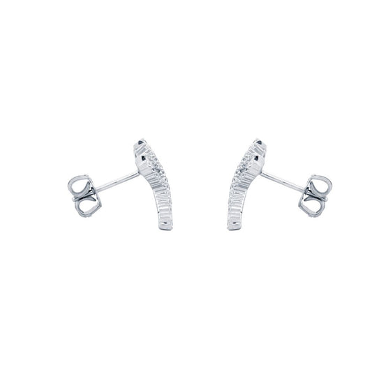 925 Silver Rhodium Plated Multo Col Cubic Zirconia Set Kisses Stud Earrings (AES232) – product view