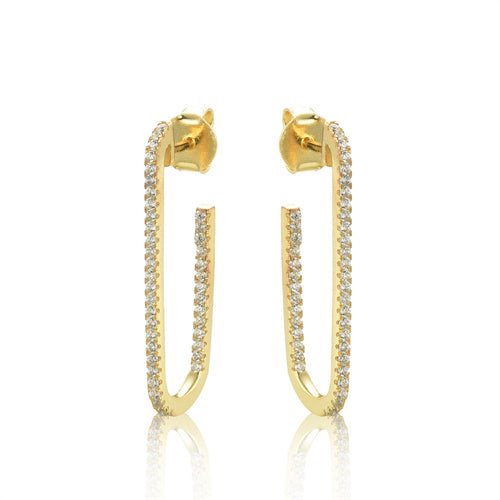 925 Silver 14ct Gold Plated Cubic Zirconia Set Stud Earrings – Imperial Time