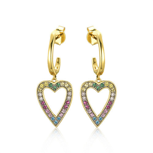 925 Silver 14ct Gold Plated Multi Col Cubic Zirconia Set Earrings – Imperial Time