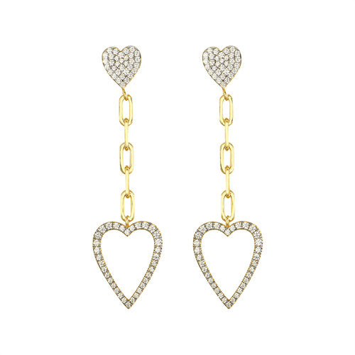 925 Silver 14ct Gold Plated Cubic Zirconia Set Stud Drop Earrings – Imperial Time