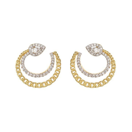 925 Sterling Silver Gold Plated Cubic Zirconia Chain Hoops – Imperial Time