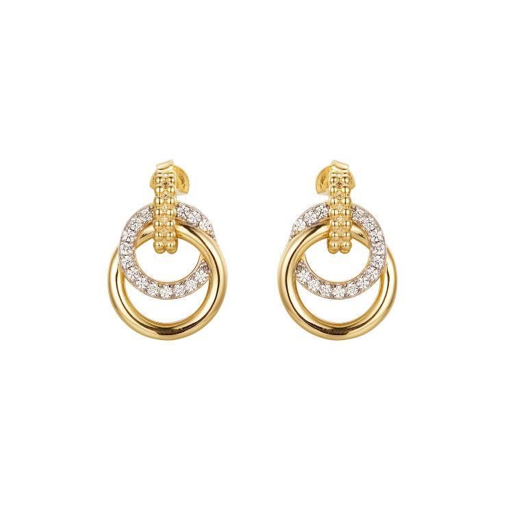 925 Sterling Silver Gold Plated Cubic Zirconia Ring Hoops – Imperial Time