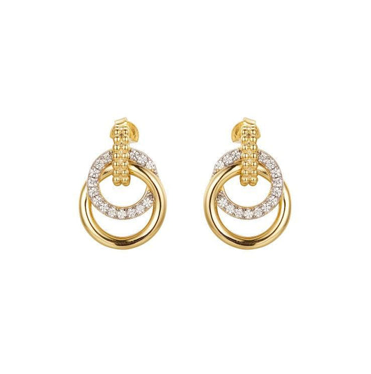 925 Sterling Silver Gold Plated Cubic Zirconia Ring Hoops – Imperial Time