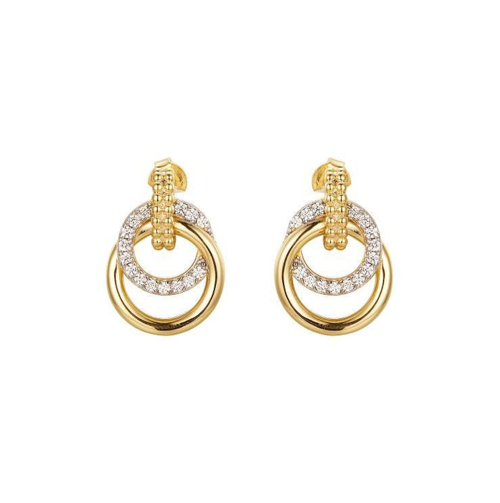 925 Sterling Silver Gold Plated Cubic Zirconia Ring Hoops – Imperial Time
