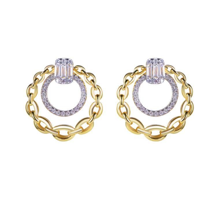 925 Sterling Silver Gold Plated Cubic Zirconia Circle Hoops – Imperial Time